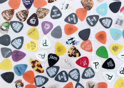 core-zero-recording-studio large selection of guitar picks.