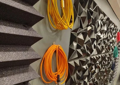 Canted Back Wall with Audio Diffuser and cables.