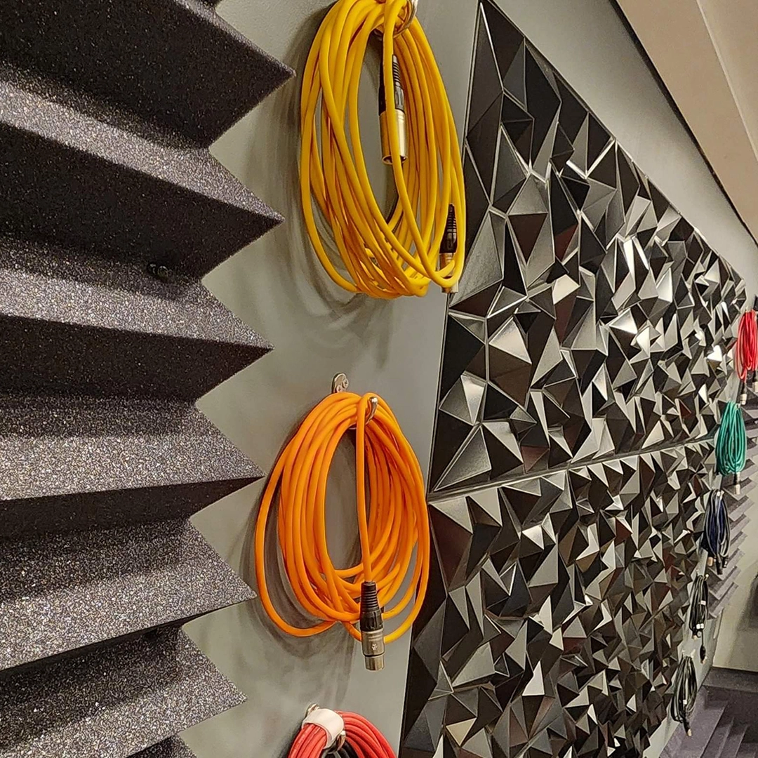Canted Back Wall with Audio Diffuser and cables.